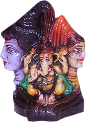 

Indigo Creativs Handcrafted Terracotta 4" Lord Shiv Parivar Navratra Diwali Puja Door / Home Entrance / Wall Hanging Decoration Decorative Showpiece - 9 cm(Earthenware, Multicolor)
