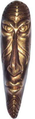 

Hand Artz Terracotta Handmade Wall Hanging Hawaian Mask Decorative Showpiece - 20 cm(Terracotta, Gold)