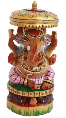 

Craft International Lord Ganesha Decorative Showpiece - 13 cm(Wooden, Multicolor)