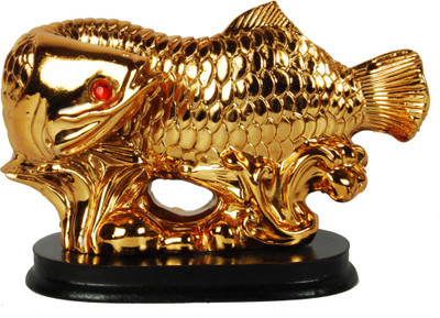 

Sigaram Arowana Fish for Office-Desk, Table Decor, Home, shop and Car Dashboard - K464 Decorative Showpiece - 6.5 cm(Microfibre, Multicolor)