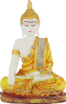 

Agastya Sitting Buddha Decorative Showpiece - 28 cm(Polyresin, Multicolor)