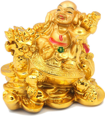 

JaipurCrafts Laughing Buddha With Coins Decorative Showpiece - 7.62 cm(Stoneware, Multicolor)
