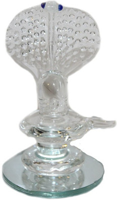 

sarvsiddhi Crystal Shivling Decorative Showpiece - 8 cm(Crystal, White)