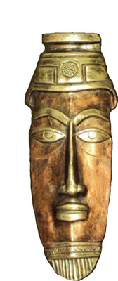 

Hand Artz Terracotta Handmade Wall Hanging Egyptian Mask Decorative Showpiece - 30 cm(Terracotta, Copper)