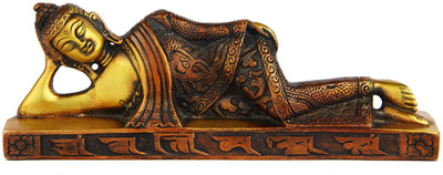 StatueStudio Buddha Decorative Showpiece - 5.08 cm(Brass, Red) StatueStudio Buddha Decorative Showpiece - 5.08 cm(Brass, Red)