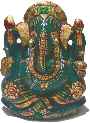 

Tathastu Jadelite Ganesha Decorative Showpiece - 10 cm(Stoneware, Green)