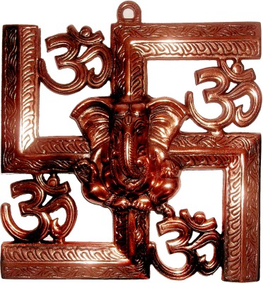 

GAC Trend Om Ganesha Swastik Decorative Showpiece - 21.6 cm(Bronze, Brown)