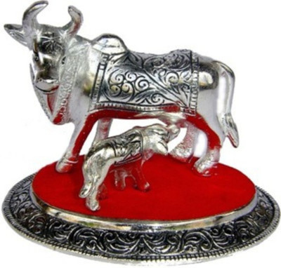 

FashionCraft Decorative Cow With Calf Statue Decorative Showpiece - 17.78 cm(Aluminium, Silver)
