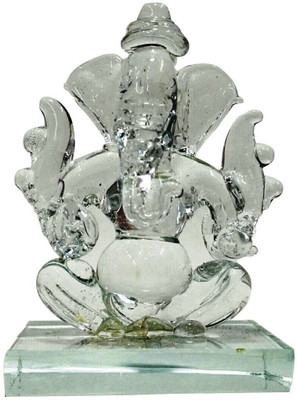 

Pratimah Crystal Vaastu Ganesh both Sides 8cm Decorative Showpiece - 8 cm(Crystal, Clear)