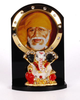 

Sigaram Ganesha & Sai Baba For Car Dashboard, Table or Ofice-Desk, Shops and Homes - K276 Decorative Showpiece - 7 cm(Acrylic, Multicolor)