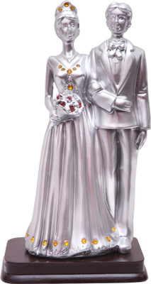 61% OFF on Oyedeal Just Married Couple Showpiece - 16 cm(Polyresin, Silver)