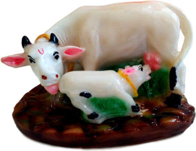 

Divine Temples Cow & Calf Decorative Showpiece - 8 cm(Polyresin, Multicolor)