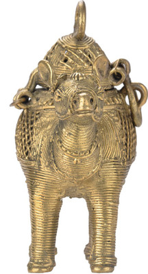 

Vidushi Dhokra Art Bell Metal Decorative Showpiece - 14 cm(Alloy, Yellow)
