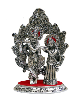 

JaipurCrafts Radha Krishna On KalpVriksha Decorative Showpiece - 15.24 cm(Aluminium, Silver)