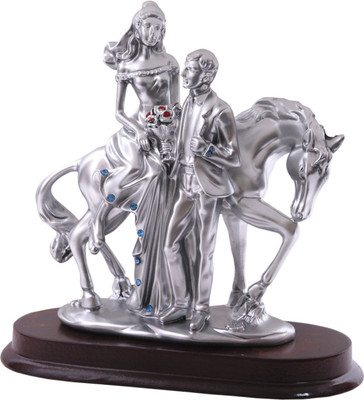

ShopnGift Couple Decorative Showpiece - 16 cm(Polyresin, Silver)