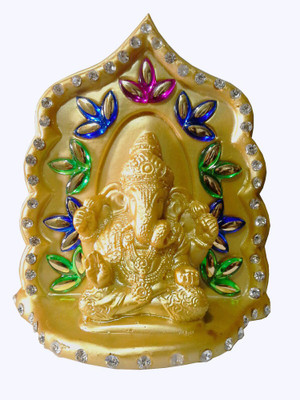 

Divine Temples Arch Ganesha Decorative Showpiece - 13 cm(Polyresin, Gold)