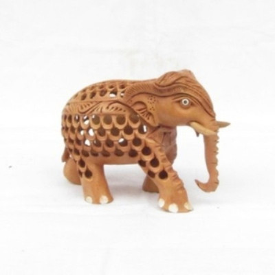 

Ruchi World Mother Elephant Decorative Showpiece - 7.62 cm(Wooden, Brown)