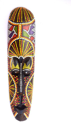 

Art Godaam Coloured figure mask Decorative Showpiece - 50 cm(Wooden, Multicolor)