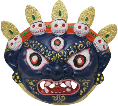 

DivyaMantra Nazar Battu Evil Eye Mask Wall Hanging Decorative Showpiece - 16 cm(Aluminium, Blue)