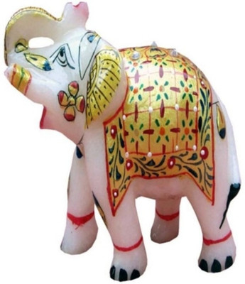 

Ruchi World Marble Elephant Decorative Showpiece - 3 cm(Stoneware, Yellow)