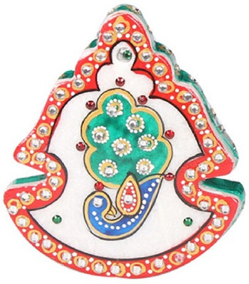 

Apkamart Handcrafted Decorative Marble Kankawati - 4.5 Inch - Marble Chopda Puja Accessory for Festivals, Home Decoration, Pooja Ghar and Gifts Decorative Showpiece - 2 cm(Marble, Multicolor)