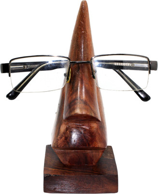 

Frabjous Handmade Nose Shaped Specs Stand Spectacle Holder (For Desktop/Table Top/ Gift Display Item) Decorative Showpiece - 17 cm(Wooden, Brown)