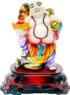 

Art N Hub Multicolour Feng Shui Laughing Buddha Handicraft Idol Lord Gautam Buddha Statue Decorative Spiritual Vastu Showpiece Figurine - Religious Gift item & Murti for Mandir / Temple / Home Decor / Office Decorative Showpiece - 35 cm(Earthenware, Multi