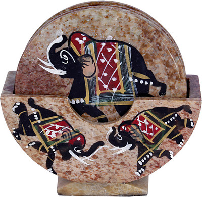 

Lord Krishna Handicrafts Marble Brown Painted Tea Coaster Decorative Showpiece - 10 cm(Stoneware, Brown)