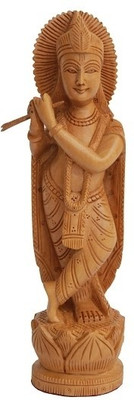 

Craft International Lord Ganesha Decorative Showpiece - 15 cm(Wooden, Brown)