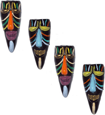 

Hand Artz Terracotta Handmade Wall Hanging Small Hawaian Mask Decorative Showpiece - 10 cm(Terracotta, Multicolor)