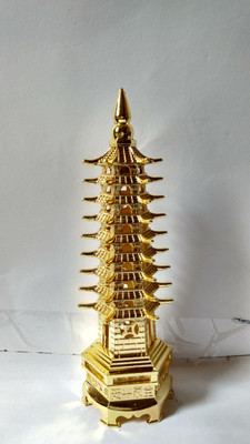

Varanasi Enterprises Golden Education Tower Decorative Showpiece - 18 cm(Iron, Gold)