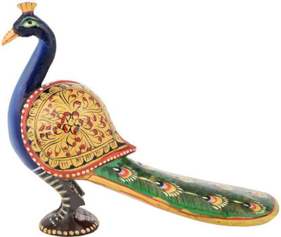 

India Get Shopping Small Peacock Decorative Showpiece - 12 cm(Wooden, Multicolor)