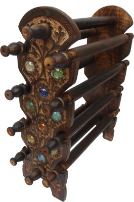 Handicraft ANTIQUE LOOK BANGLE STAND OF 8 STICK Decorative Showpiece  -  28 cm(Wood, Brown)