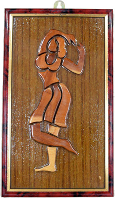 

Karukraft Wall Hanging Dancing woman Frame Decorative Showpiece - 31 cm(Wooden, Brown)