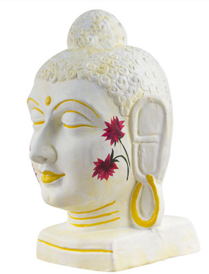 

NG Art Ventura Buddha Head in White Decorative Showpiece - 20 cm(Earthenware, Terracotta, White)