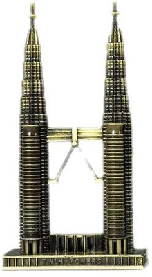 

Gooddeals Antique finish Metal Petronas Twin Towers Miniature statue Decorative Showpiece - 16 cm(Bronze, Brown)