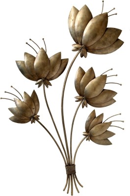 JaipurCrafts Decorative Wall Hanging of Lotus Leaf Decorative Showpiece  -  76 cm(Aluminium, Gold)