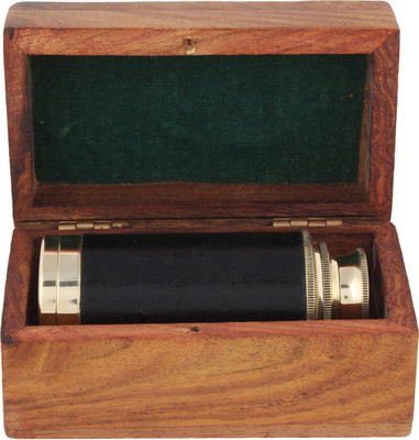 Artshai Telescope With Box Decorative Showpiece - 3.5 cm(Brass, Black)