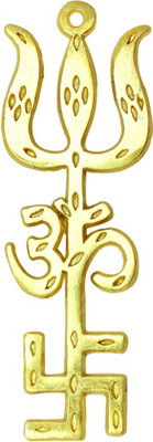 

Vashoppee Vastu / Fang Shui Trishakti Decorative Showpiece - 10 cm(Alloy, Gold)