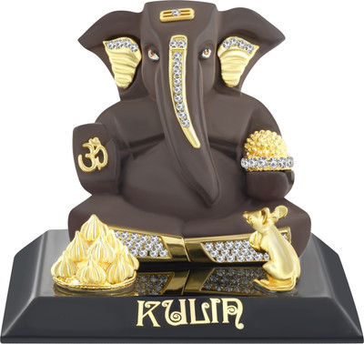 

Kulin God Ganesh | Ganpati | Lord Ganesha Idol For Car Dashboard | Home Decor | Gifting Decorative Showpiece - 8 cm(Polyresin, Brown)
