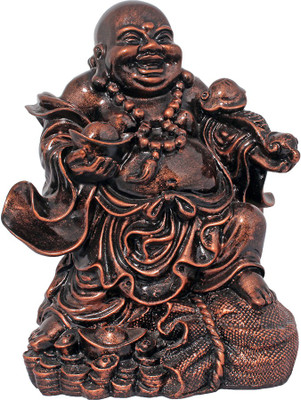 

Art N Hub Fengshui God Laughing Buddha Vastu Statue Home Décor Gift Item Decorative Showpiece - 27 cm(Earthenware, Copper)