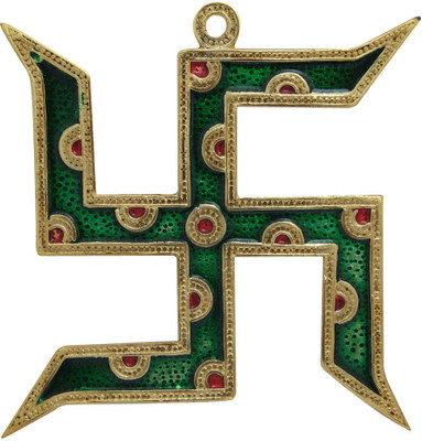 

DivyaMantra Divya Mantra Swastik Wall Hanging Decorative Showpiece - 4 cm(Aluminium, Green)