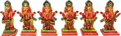 

Bhavikaa Ganesha Musician Decorative Showpiece - 6 cm(Wooden, Multicolor)