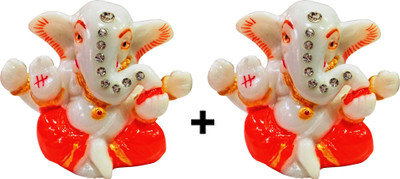 

ManeKo Hindu God Idol Marble Ganesh Temple for Car Dashboard (Pack of 2) Decorative Showpiece - 5 cm(Ceramic, Multicolor)