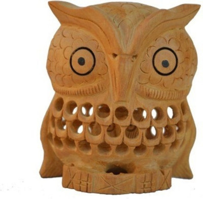 

Ruchi World Carved Owl Decorative Showpiece - 6 cm(Wooden, Brown)