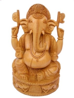 Craft International Lord Ganesha Decorative Showpiece  -  25.5 cm(Wood, Brown)