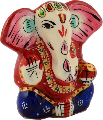 Rajrang Lord Ganesha Decorative Showpiece - 5 cm(Ceramic, Red) Rajrang Lord Ganesha Decorative Showpiece - 5 cm(Ceramic, Red)