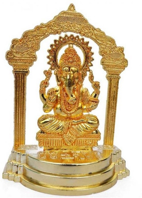 

Aakrati Lord Ganesh Decorative Showpiece - 14 cm(Gold Plated, Gold)
