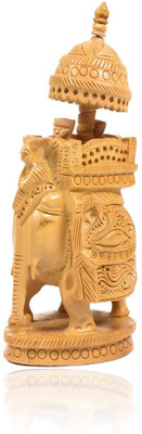 MCT Elephant Decorative Showpiece - 10 cm(Wooden, Brown)