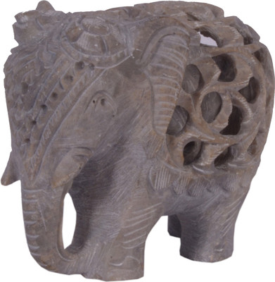 

Avinash Handicrafts Soap stone Undercut Elephant (Trunk Down) Decorative Showpiece - 8 cm(Stoneware, Multicolor)